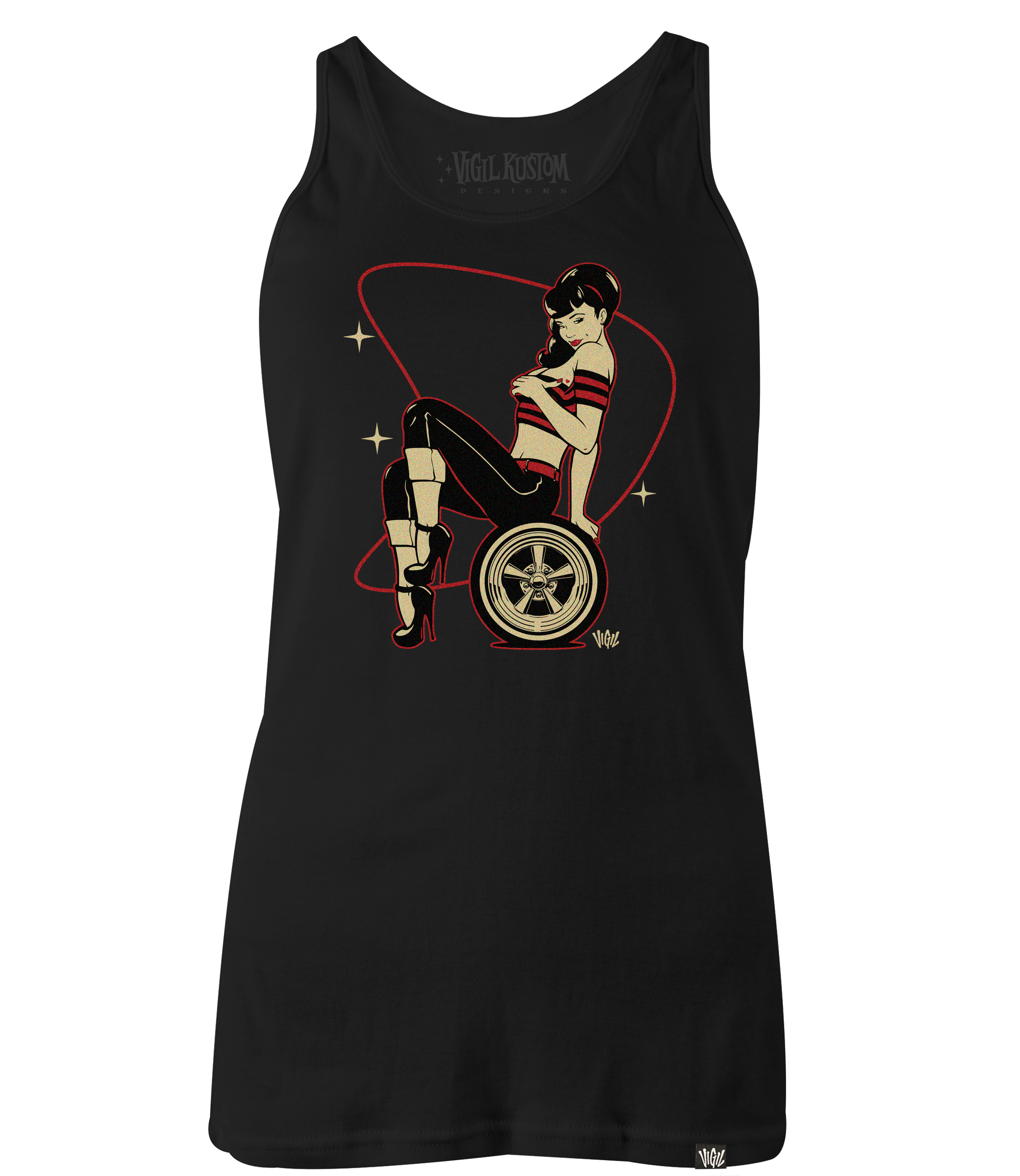 MISCHIEVOUS RUBY racerback tank tops